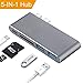 USB C Hub Multi Port Adapter 5 IN 1 Type C Adapter Aluminum for MacBook Pro 2017/2016 13''& 15'' with 2 USB 3.0 Port,Type C Charging Port,SD & Micro Card Reader (Space Gray)