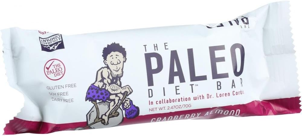 The Paleo Diet Cranberry Almond Bar, 2.47 Ounce -- 12 per case.