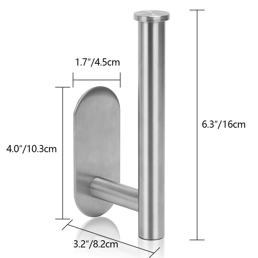 Toilettenpapierhalter Ohne Bohren-Aitere Selbstklebend Toilettenpapierrollenhalter Edelstahl Klopapierhalter Wc Halter Rollenhalter Papierhalter für Küche und Badzimmer(Haken als Geschenk)