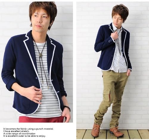 Amazon テーラードジャケット メンズ パイピングポンチテーラード J267 2カラーm L Lサイズ ネイビー 2 コート ジャケット 通販