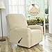Easy-Going Recliner Stretch Sofa Slipcover Sofa Cover 4-Pieces Furniture Protector Couch Soft with Elastic Bottom, Spandex Jacquard Fabric Small Checks(Recliner,Ivory