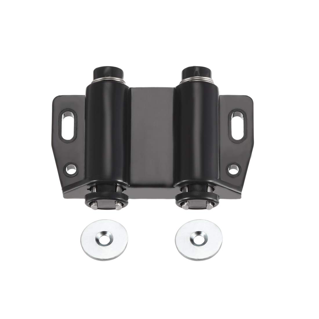Sourcingmap Double Magnetic Touch Catch Latch Plastic PE Black for Cabinet Door Shutter