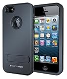 iPhone 5s Case, BUDDIBOX [Shield] Slim Dual Layer Protective Case with Kickstand for Apple iPhone 5 and 5s, (Dark Blue)