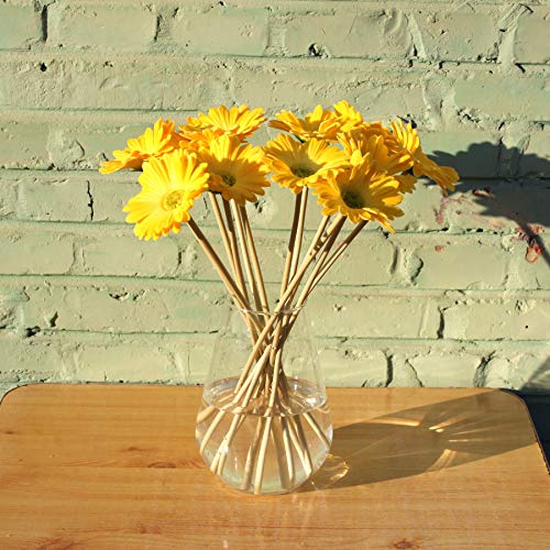 Mandy's 12pcs Yellow Fake Flowers Artificial Gerbera Daisies Silk