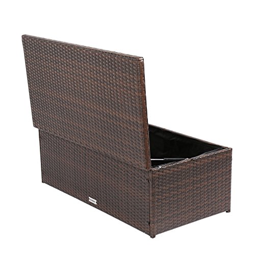 image for Peach Tree Inc Peach Treeresin Resin Wicker Deck Box Outdoor Patio Fur