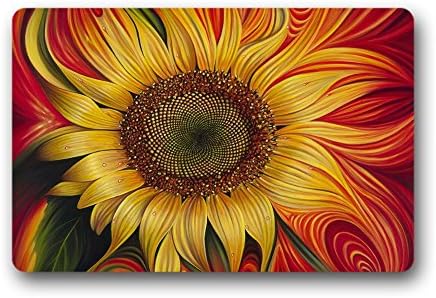 Wewin Girasol Dinamico Sunflowers Non-woven Fabric Doormat Personalized Door Mats 18 x 30inch-Indoor/outdoor