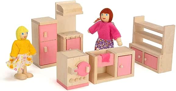 Lailongp 1/12 Mini casa de muñecas miniatura muebles de madera, 6