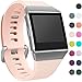 Wepro Bands Compatible with Fitbit Ionic SmartWatch, Watch Replacement Sport Strap for Women Men Kids, Buckle, Small, Blush Pink