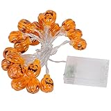 Pumpkin LED String Lights, LAFEINA Battery Powered 2 Meters 20LEDs Orange Pumpkin Light for Halloween, Xmas, New Year, Party, Garden, Bar, Outdoor, Indoor Decoration Lights (3)