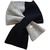 Caistre Winter Short Scarf for Women Retro Criss Cross Color Blocking Scarfs 2025 Thick Warm Neck Wraps Outdoor