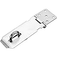 Stainless Steel Padlock Hasp, Tiberham Heavy Duty Hasp and Staple with Screws, Door Clasp Gate Lock Shed Latch Padlock Staple for Door Window Cabinet Pet Cage Crate Fitting Accessories (Large)