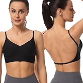 Aoyinfe Low Back Push Up Bra Seamless Wirefree Comfort Padded Bralette Backless Convertible Support Bras
