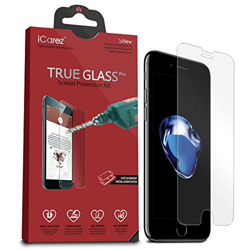 iCarez [Tempered Glass] Screen Protector for iPhone 8 Plus iPhone 7 Plus 5.5-inch Highest Quality Easy Install [0.33MM 9H 2.5D 2-Pack] with Lifetime Replacement Warranty