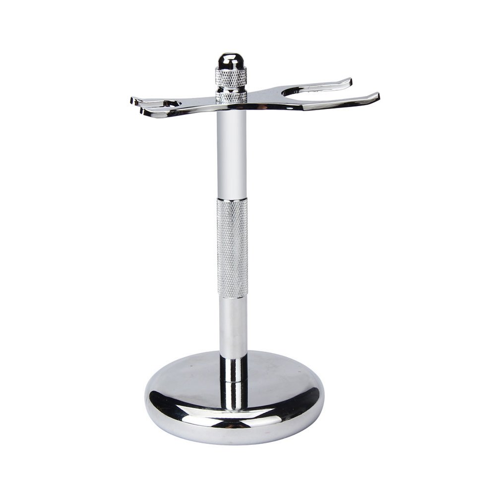 TEEROVA Universal Stainless Steel Safety Razor Stand Holder Shaving Brush Stand