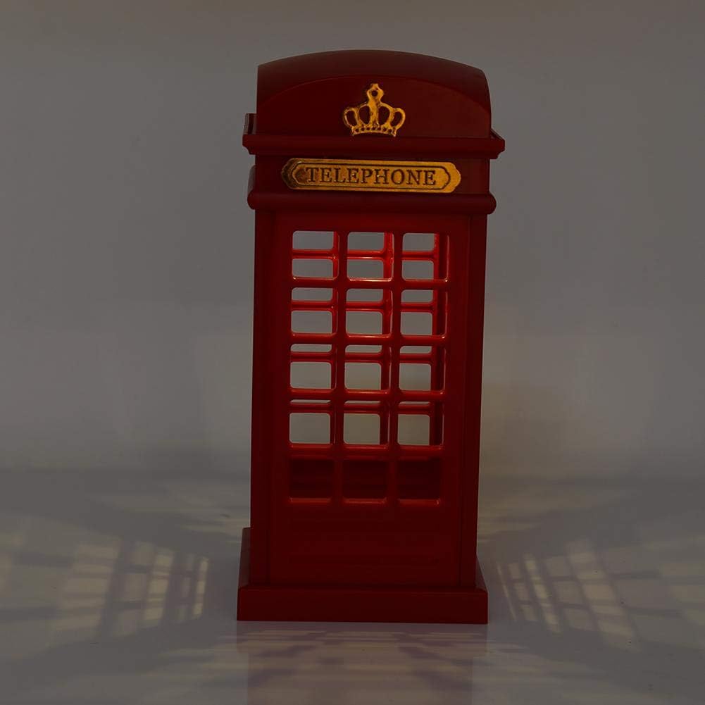 Dimmable Night Light, Retro Classic Telephone Booth Shaped Touch Sensor Night Light Warm Yellow LED Desk Lamp for Living Room Baby Room - Image 3