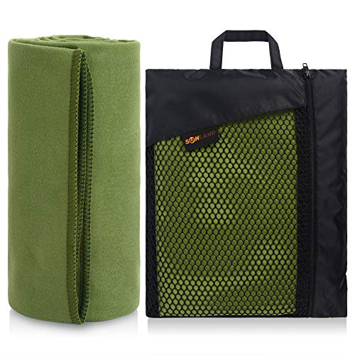 SUNLAND Microfiber Sports Travel Towel Fast Drying Camping Towel Ultra Compact and Super Absorbent Beach Towel Suitable for Gym Backpacking Workout Swimming Yoga Hiking