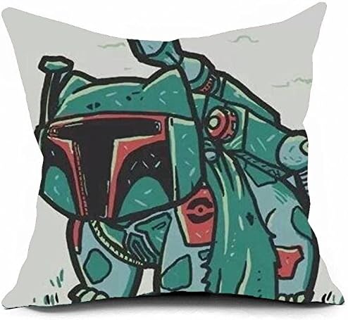Custom Pure Cotton Bulba Fett Art Pillowcases Where Can I Buy Cushion Covers 18x18 (One Side)