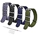 Ritche Christmas Gift 22mm Nylon Watch Straps Nylon Replacement Men Women Bands (4 Packs), White Elephant Gifts, Stocking Stuffers for Men
