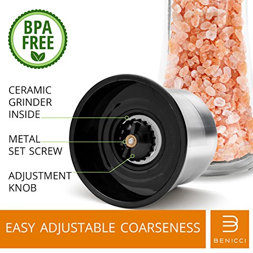 2 Salt+Pepper+Grinder+Set+Adjustable