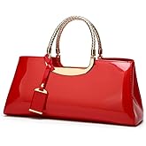 jessie Patent Leather Structured Shoulder Handbag Women Evening Party Satchel Crossbody Top Handle Bags | Patent Leather, Structured, Evening Party, Bags