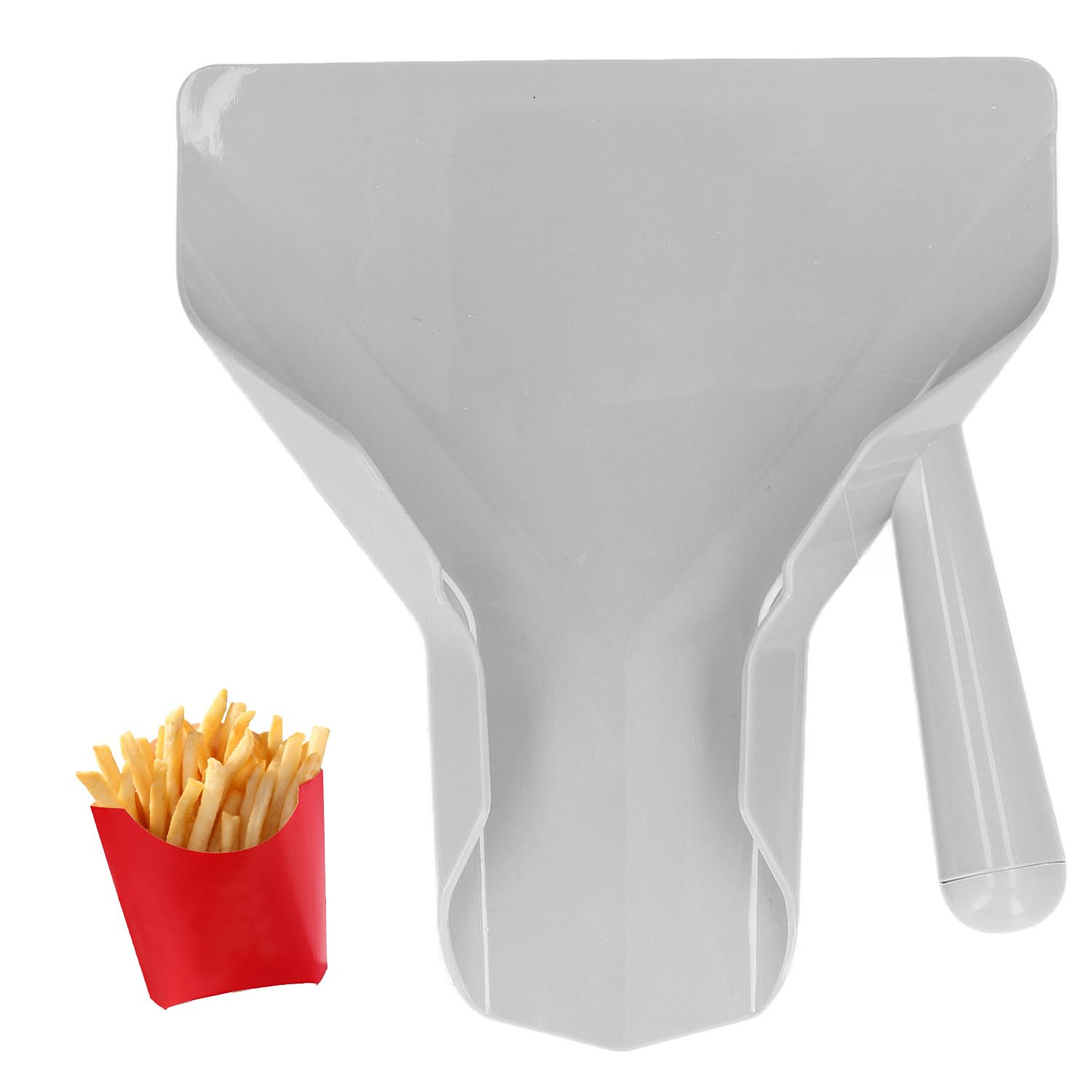 French Fries Scoop, Popcorn Scoop Right Handle Chips Scoop French Fry Scoop Shovel Household Quick Fill Fry Bagger for Chip, Popcorn, Ice, Candy, Snacks