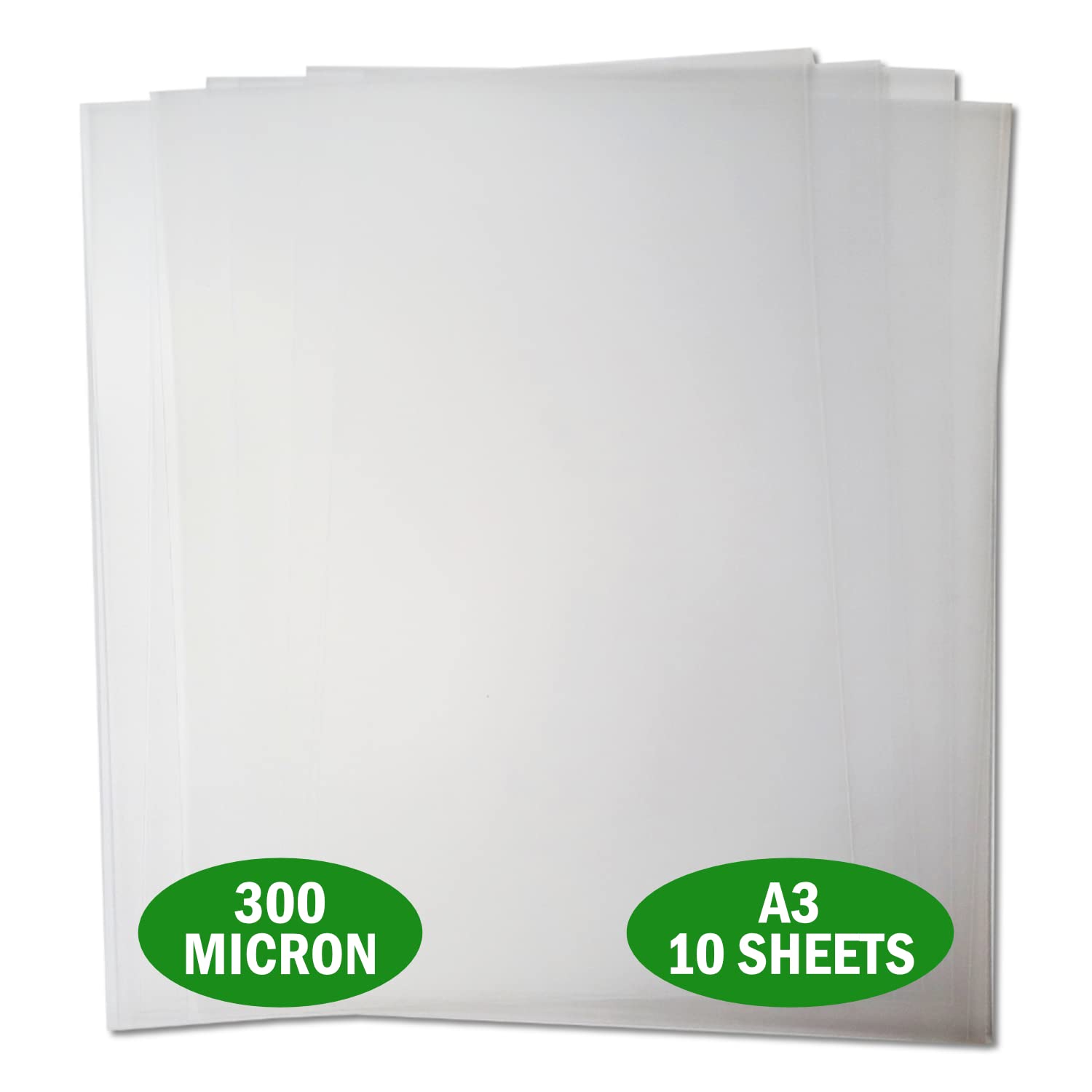 Essential Arts A3 Frosted Acetate 300 Micron Pack of 10 Sheets. Extra Thick Recyclable Polypropylene Binding Cover for Craft, Stencils and Gifts (297x420mm)