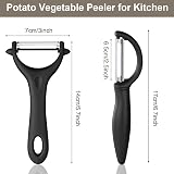 AUAUY 2Pcs Potato Peeler Y and I-Shaped Swivel Set Stainless Steel Non-Slip view 2