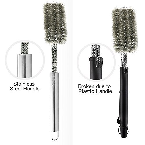 Denkich BBQ Grill Brush 3 In 1 Durable Barbecue Grill Brush Stainless Steel Handle BBQ Cleaning Tools