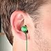 GOgroove AudiOHM HF Earbud Headphones with Mic, Deep Bass, & Comfortable Ear Gels (Green & Gold) in-Ear Earphones Featuring Noise Isolating Design, Durable Alloy Driver Housing, Ergonomic Angled Fit
