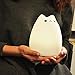 Umiwe Cute Kitty LED Children Night Light Kids Silicone Cat Lamp 7-Color Flashing USB Rechargeable Lighting, Warm White Light
