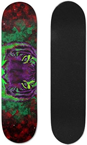 SVVOOD Skateboard Deck Green Light Cool Lightweight Wooden Graphic Printed Display 7.5 Inch X 31 Inch