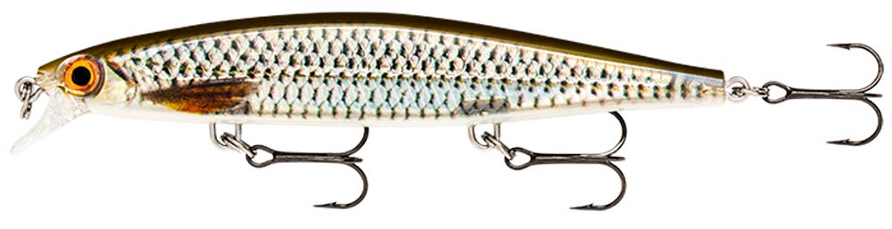 Rapala Shadow Rap Lure with Three No. 6 Hooks, 0.6-1.2 m Swimming Depth, 11 cm Size, Live Roach
