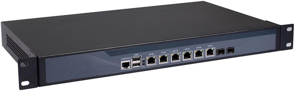 HUNSN Firewall,VPN,1U Rackmount,Network Security Appliance,AES-NI,Z87,Intel Core I3 4160,(Gray),RS16,[6Lan/210 Megabytes SFP/2USB/COM/VGA/Bypass],(4G RAM/64G SSD)
