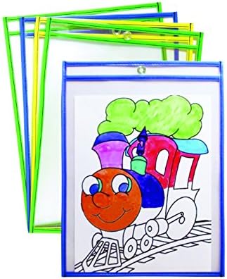 Mind Sparks Bright Hues Dry Erase Pockets (25 Piece), 9 x 12