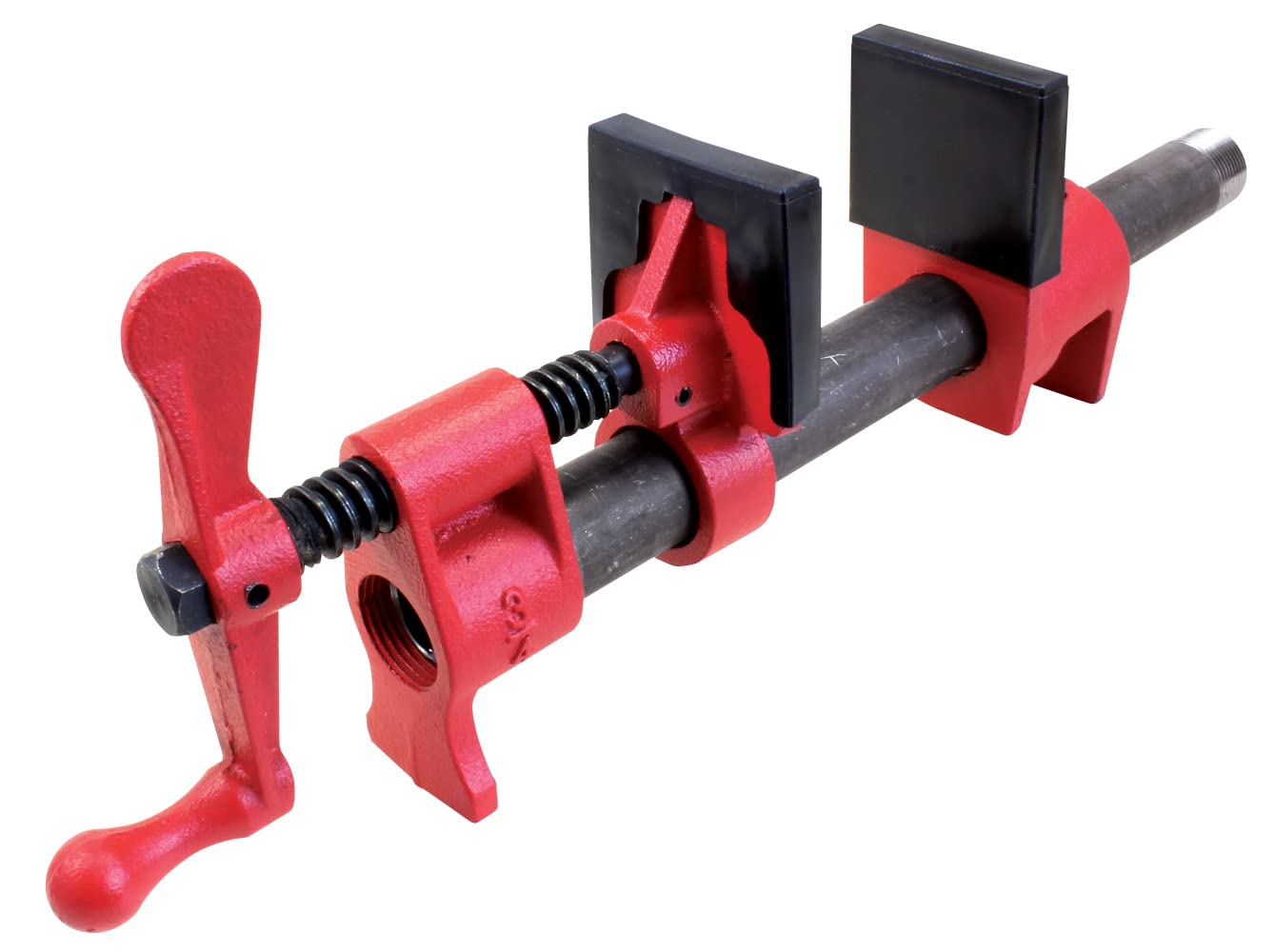 BESSEY PC34-2 3/4 in. Pipe Clamp Traditional Style High and Wide Base, Red