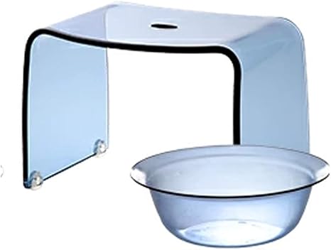 Amazon アクリル バスチェア M サイズ バスボウルセット シャワーチェア バスチェアー セット 風呂いす 風呂イス 風呂椅子 椅子 お風呂 洗面器 風呂桶 フェイバ 高級感 おしゃれ ブルー バスチェア ホーム キッチン オンライン通販