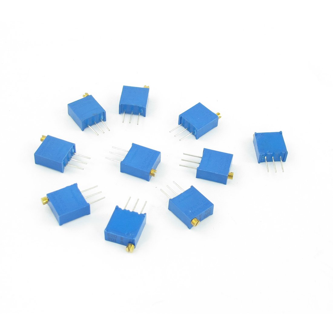 sourcing map 10 Pcs 3296W-102 0.5W 1K ohm Trimming Cermet Potentiometer Adjustable Resistors