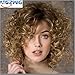 ATOZWIG Fashion Mix Blonde Short Curly Heat Resistant Wavy Women Lady Hair Full Wig Wigs