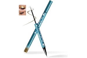 UOCK Dual-ended liquid eyeliner, ultra-fine tip shimmering eyeshadow eyeliner, high-pigment fluorescent pen - create the perfect eye makeup, waterproof and quick-drying. (03#GOLD)