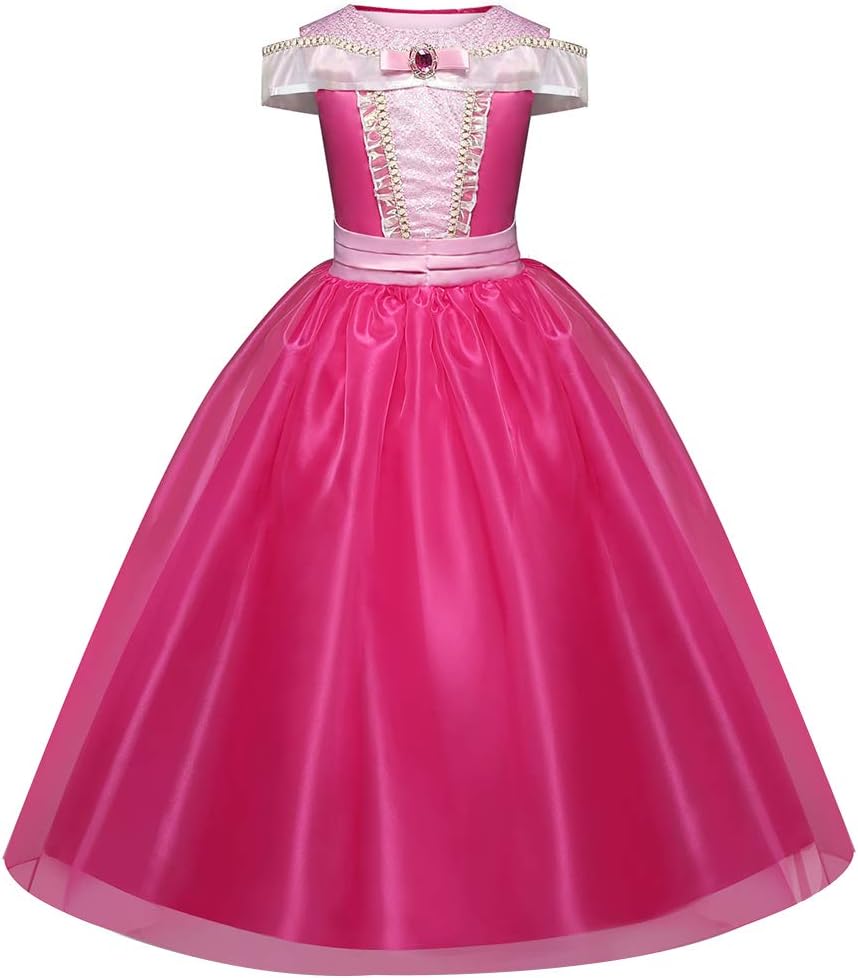 GekLok Girls Fancy Dress, Costumes Princess Dress up Party Dress for Kids 3-8Years Pink