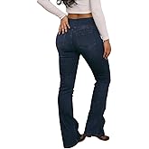 Flamingals Butt Lifting Jeans for Women Trendy High Waist Tummy Control Jeans Bootcut Flare Pants 2XL