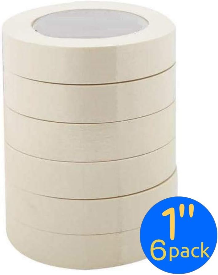 1InTheOfficeMasking Tape 1 inch Wide, General Purpose Masking Tape 1 Inch by 60.1-Yards, 3" Core, “6 Pack”