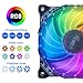 Rosewill 120 mm RGB Case Fan True RGB Color Ultra Quiet Cooling Fan with Long Life Sleeve Bearing. Standard Size 120mm Case Fan Compatible with Rosewill RGB Fan Hub RGBF-17003