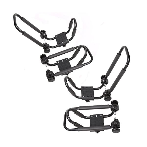 2-Pairs-Folding-Kayak-Carrier-Boat-Canoe-Rack-Snowboard-J-Bar-Roof-Top-Mounted