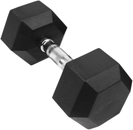 Amazon Com 1 Piece Hex Rubber Dumbbell With Metal Handle For Strength Training Weight Loss Workout Bench Gym Equipment And Home Pack Of 1 Heavy Dumbbells 5lb 10lb 20lb 30lb 50lb Leaf2you Black D 30lbs
