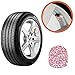 ZhiDeMai Valve Stem Caps 4 Pack Handmade Crystal Rhinestone Dust Caps Universal Tire Valve ，Bling Car Accessories with 1 Piece Ring Emblem Sticker for Ignition Engine Auto Start Button Key (Pink)