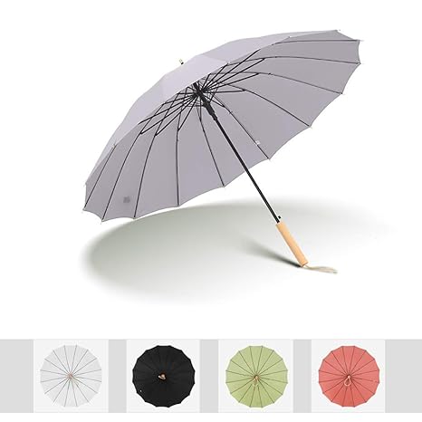 Amazon Jinglingkj 長傘 日傘 晴雨兼用傘 16本骨傘 レディース メンズ