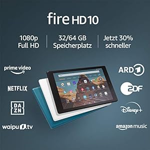 Fire HD 10-Tablet│10,1 Zoll großes Full HD-Display (1080p), 32 GB, Dunkelblau, Mit Werbung (vorherige Generation – 9.)