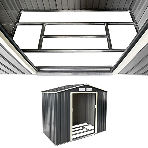 tectake Abri de Jardin en métal cabane à Outils Rangement | + Fondation | diverses Couleurs au Choix et modèles (Type 3 | Gris | no. 402568)