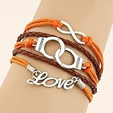 21secret Fashion Charm Infinity Leather Multilayer Handmade Braided Bracelet